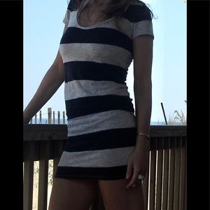 Kersh Striped Cotton Mini T-shirt Dress Size S